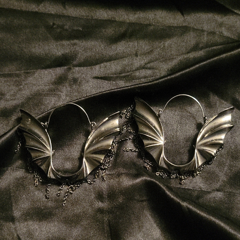 Elegant Silver Winged Earrings